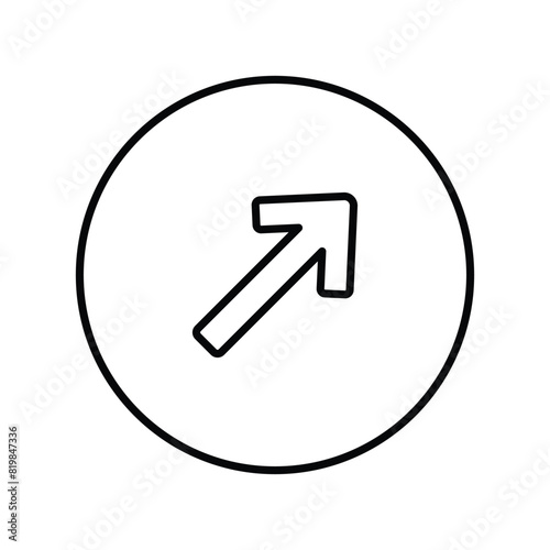 right up icon with white background vector stock illustration