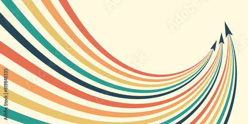 Abstract arrow direction illustration flat design copy space business leader speed concept