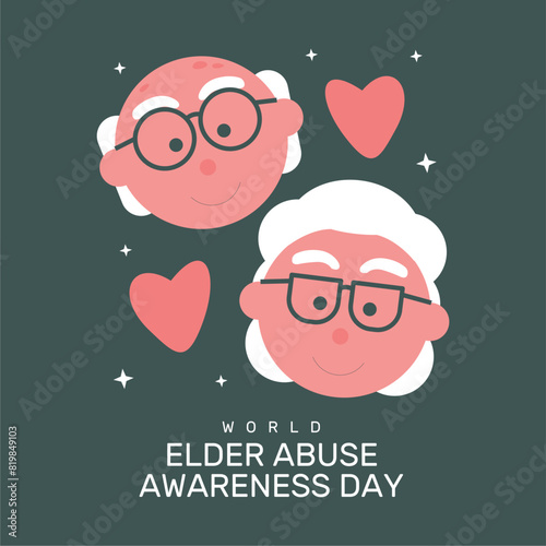 vector world elder abuse awareness day poster template