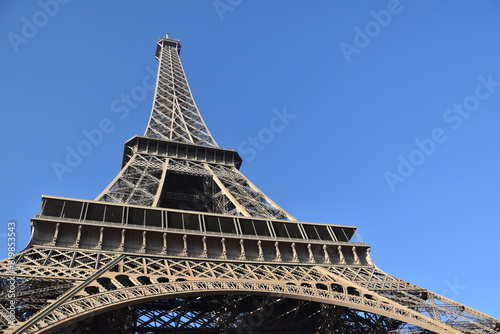 Blue sky and the Eiffel Tower