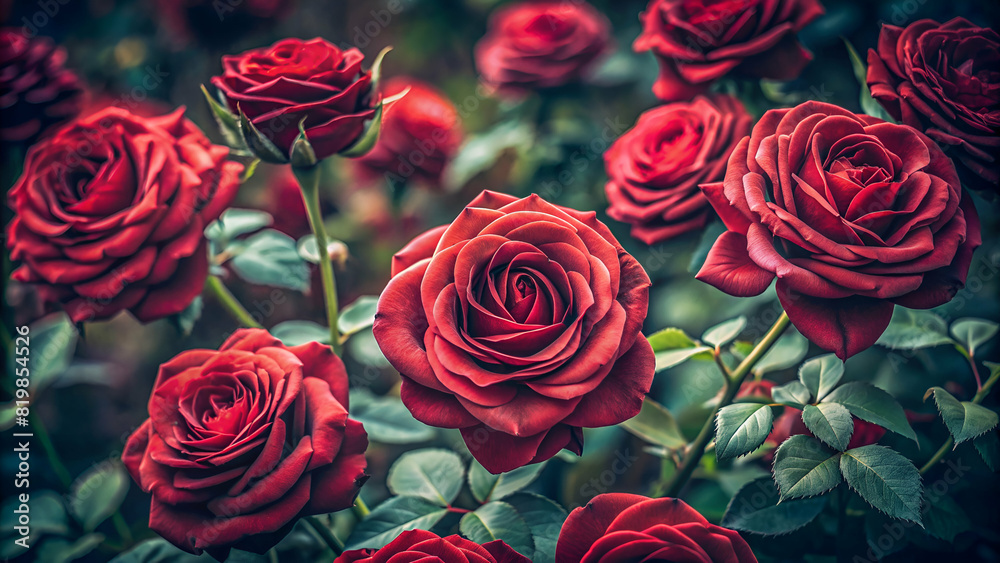 Obraz premium dark red roses vintage 