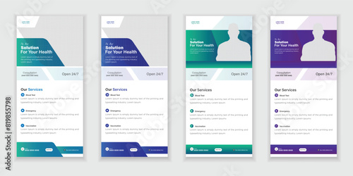 Bundle Medical Roll-Up Or Dl Flyer And Rack Card Design Template For Your Business