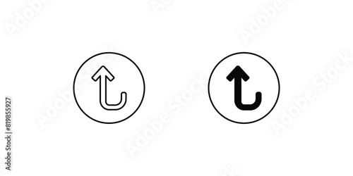 turn up icon with white background vector stock illustration