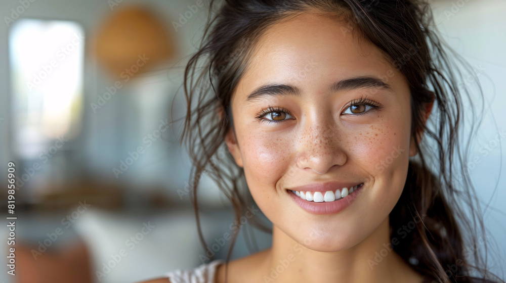 Happy and elegant Korean woman, radiating joy and positivity, isolated on a white backdrop Happy and elegant Korean woman, radiating joy and positivity, isolated on a white backdrop