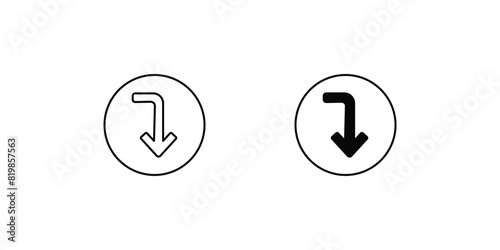 turn down icon with white background vector stock illustration