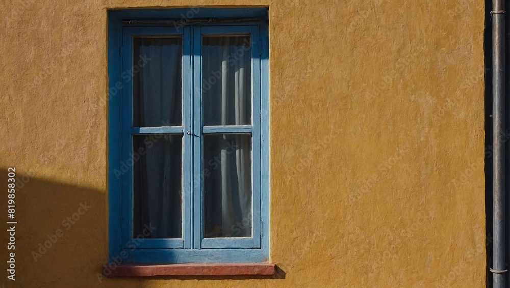 Blue window with shutters Blue window with shutters
