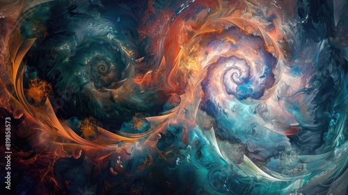 An abstract representation of eternity  with swirling patterns of timelessness and permanence.