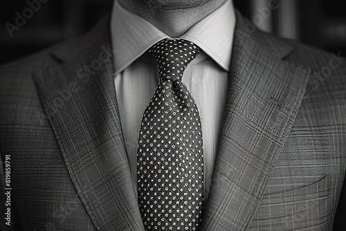 Tailored Suit and Tie A well-fitted tailored suit paired with a tie, representing professional and formal attire