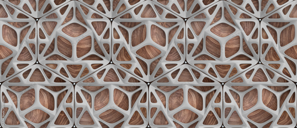 3d hard metal frame tiles on gray concrete background 3d hard metal frame tiles on gray concrete background