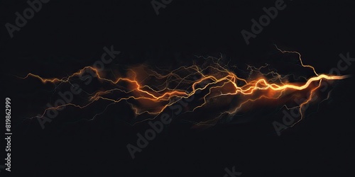 Electrifying Illumination: Powerful Lightning Bolts Against an Inky Backdrop