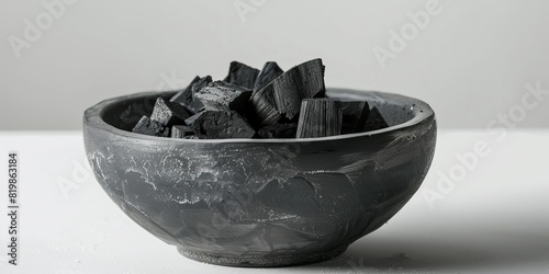 Charcoal Embers Nestled in a Minimalist Ceramic Bowl