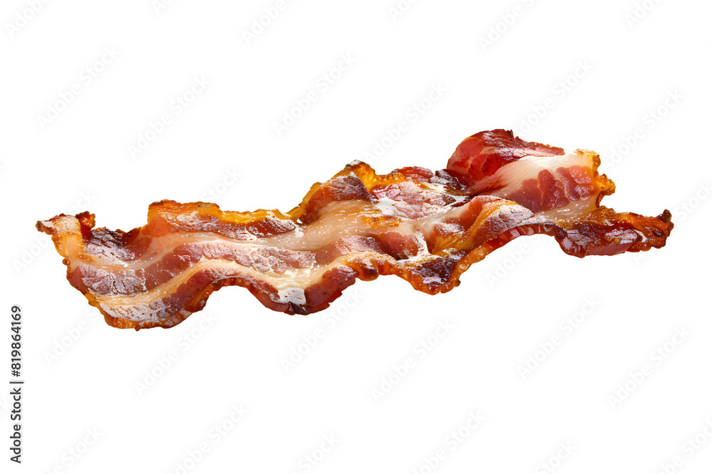 Crispy fried bacon slice isolated on transparent background Crispy fried bacon slice isolated on transparent background