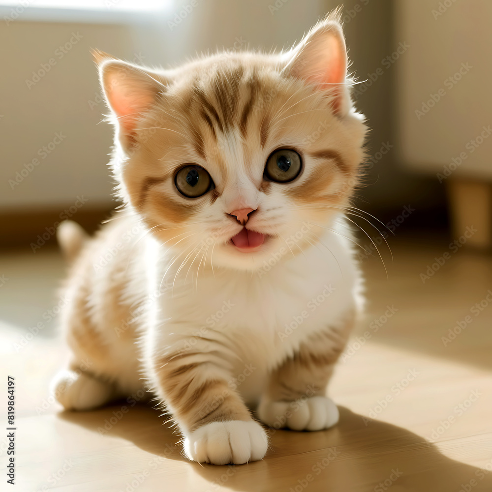 Fluffy Small cute Kitten Looking at Camera Fluffy Small cute Kitten Looking at Camera