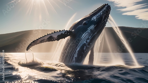 "Whispers of the Sea: Diving into the Serenity of a Humpback Whale's Spouts in an Exquisite National Geographic Award-Winning Drone Photograph"