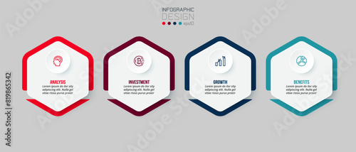 Business concept infographic template with option.
