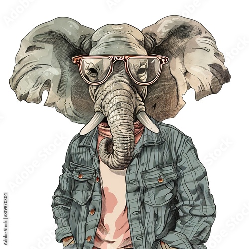 Elephant hipster fashion