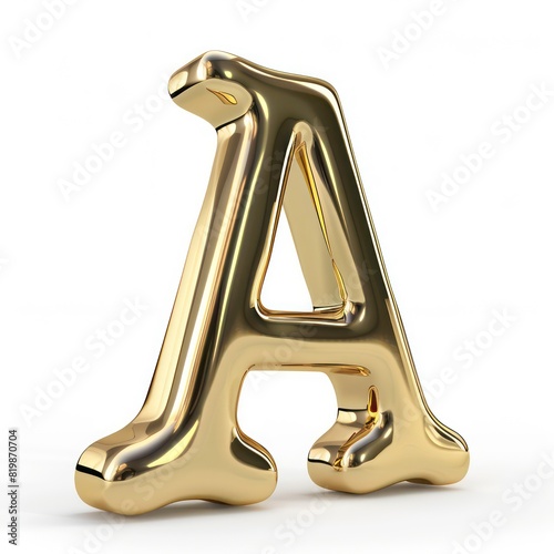 a capital letter in gold on a flat background