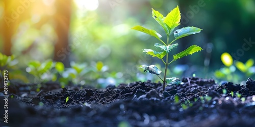 Caring for the Soil: Planting Saplings in a Fertile Permaculture Farm. Concept Permaculture, Soil health, Tree planting, Fertile land, Sustainable agriculture