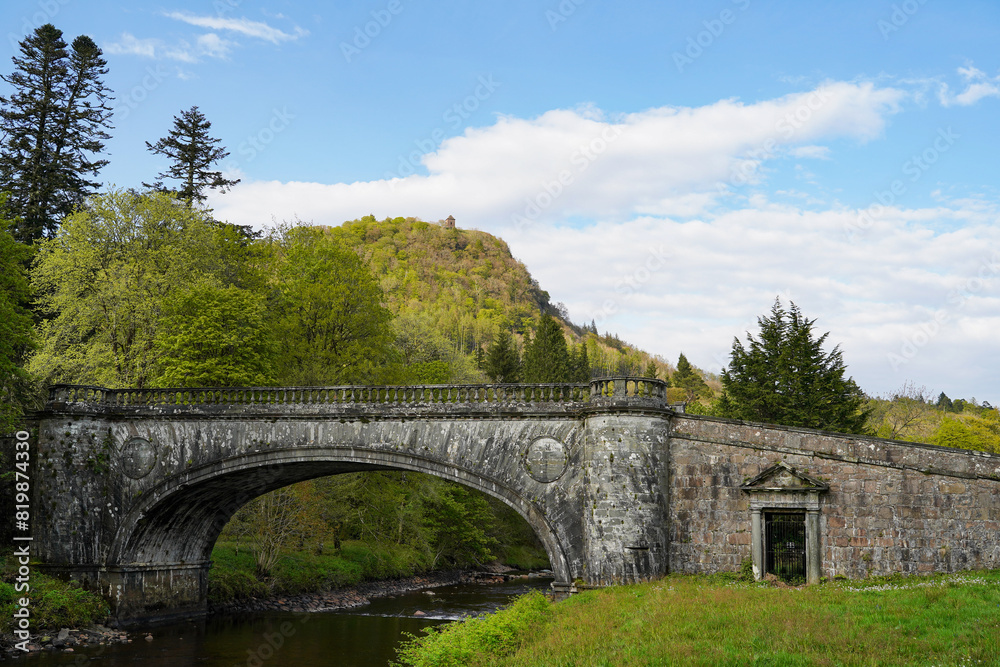 Bridge over the river Aray. It's a stone bridge in Inveraray, a small town in Argyll & Bute in Scotland.