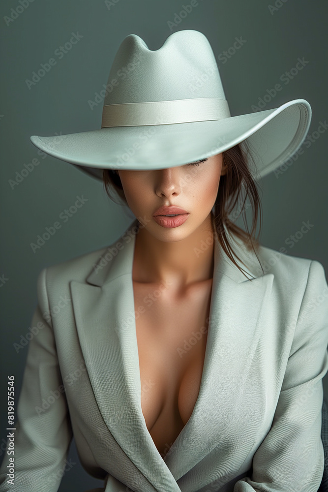A woman wearing a hat and a jacket A woman wearing a hat and a jacket