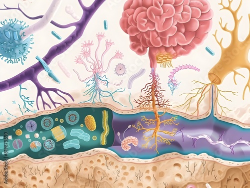 Detailed Diagram of a Biological Process,2D
