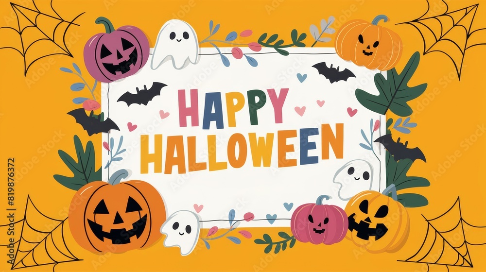 Halloween-themed yellow background with plenty of room for text - celebration graphics, autumn marketing, promotional materials Halloween-themed yellow background with plenty of room for text - celebration graphics, autumn marketing, promotional materials