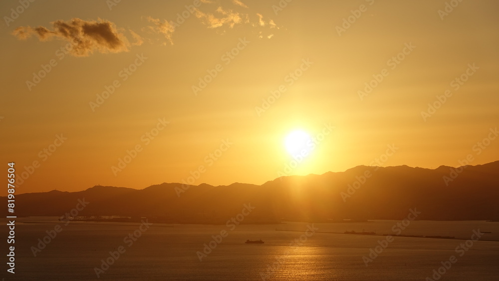 都会の夕焼け