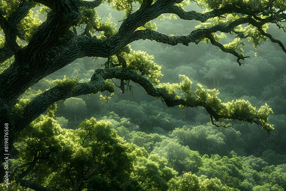 Tranquil Forest Canopy with Sunlit Branches - Nature, Scenic, Landscape Stock Photo Tranquil Forest Canopy with Sunlit Branches - Nature, Scenic, Landscape Stock Photo