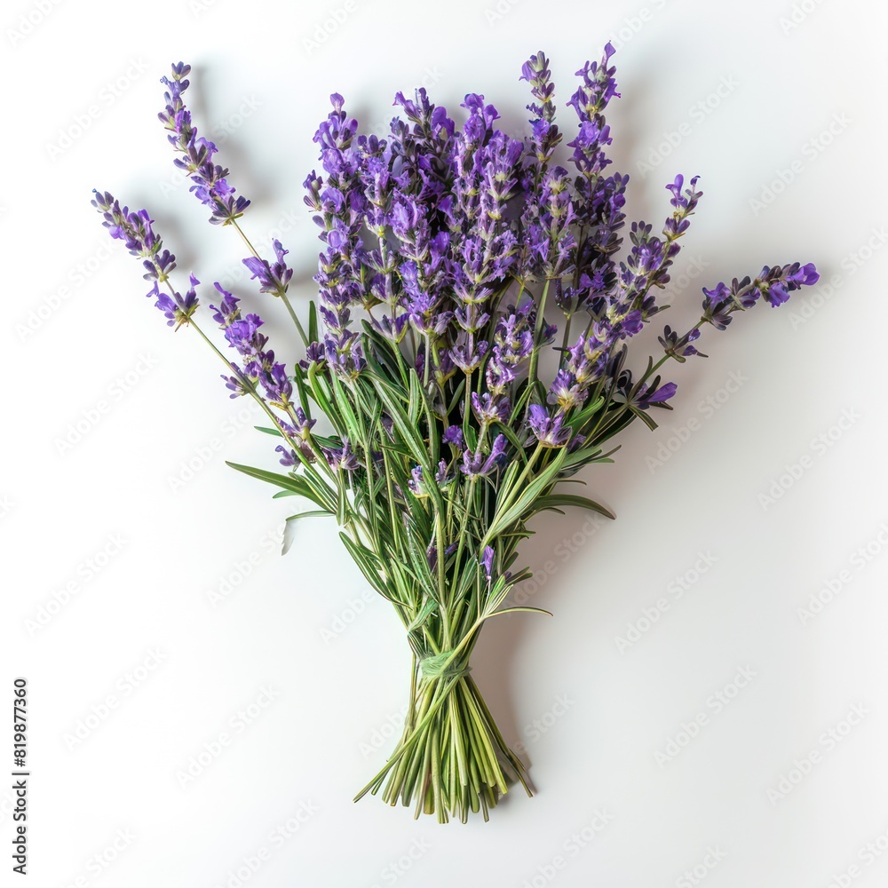 Naklejka premium bouquet of lavender on a white background