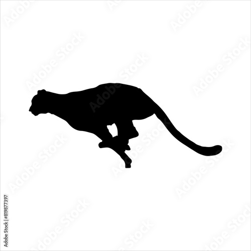 Running leopard silhouette isolated on white background. Leopard icon vector illustration design.