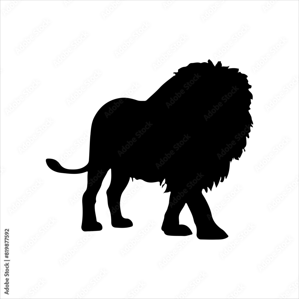 Lion silhouette isolated on white background. Lion icon vector illustration design.