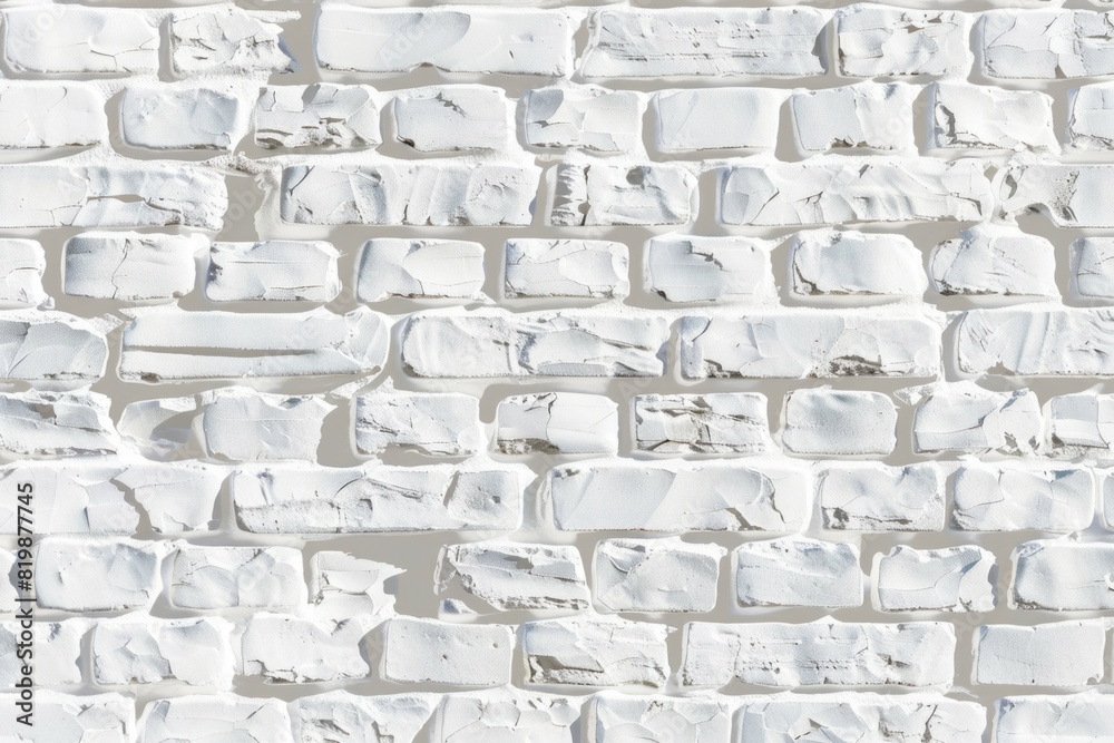 Obraz premium A white brick wall that has been painted white. Suitable for background or texture use