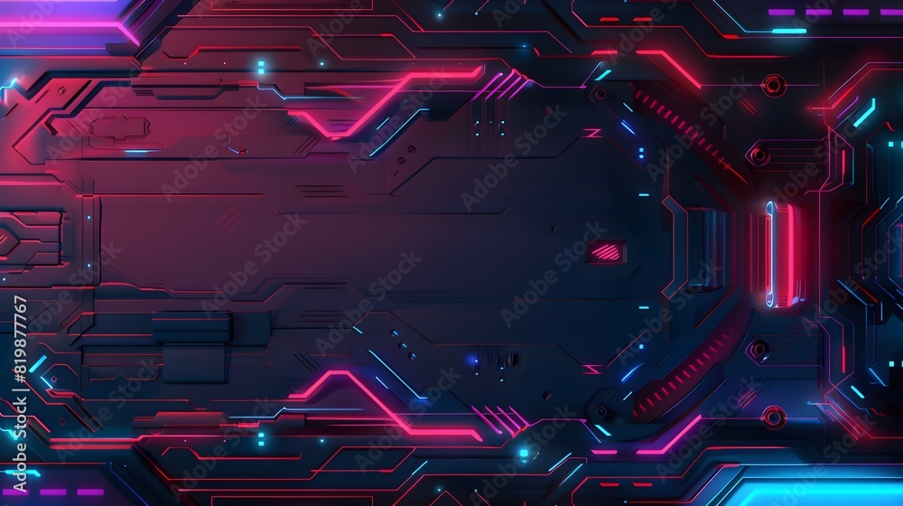Vibrant Futuristic Technological Digital Art Background with Glowing Neon Circuitry and Abstract Geometric Patterns Vibrant Futuristic Technological Digital Art Background with Glowing Neon Circuitry and Abstract Geometric Patterns