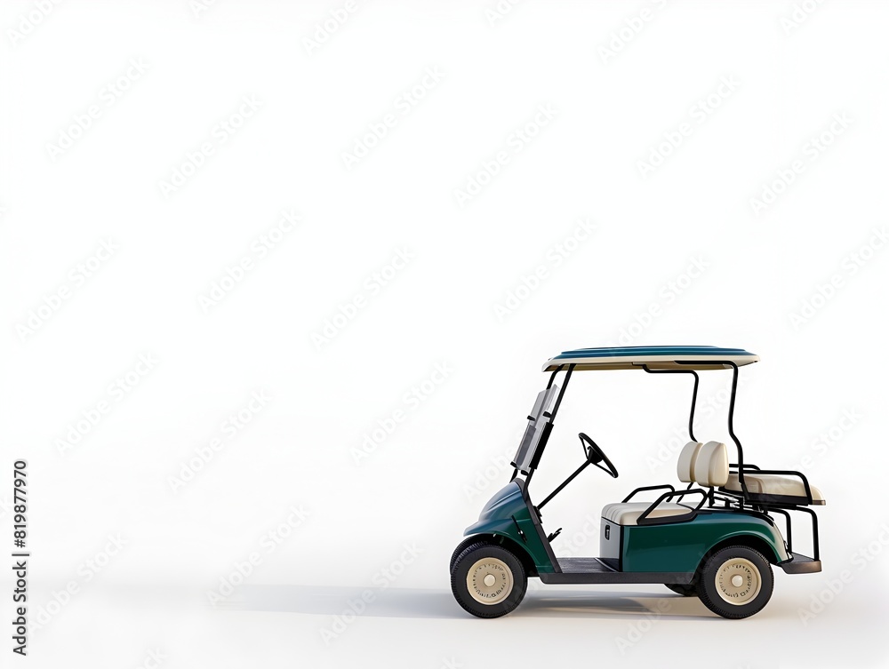 Obraz premium Compact Electric Golf Cart on Minimalist White Background