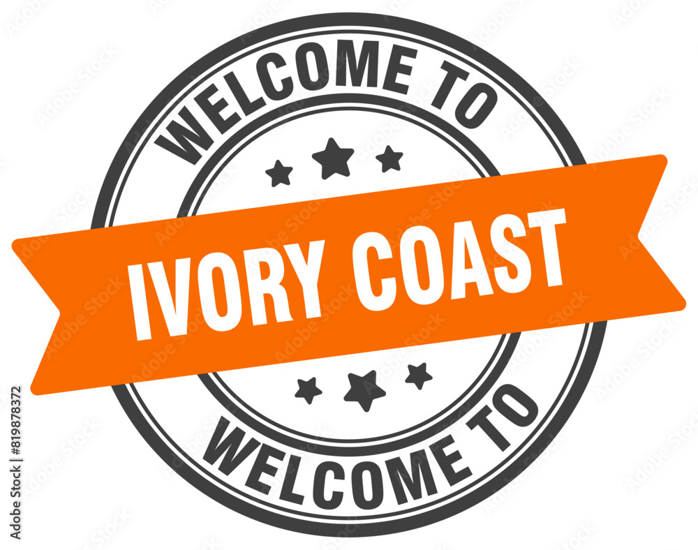 Fototapeta premium Welcome to Ivory Coast stamp. Ivory Coast round sign