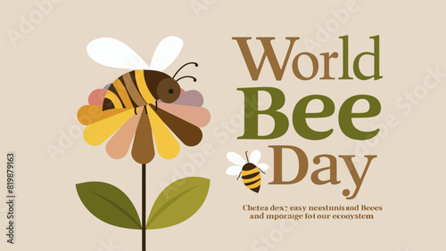 Happy World Bee Day. cute cartoon bees and honeycombs. cute cartoon bees vector illustration.