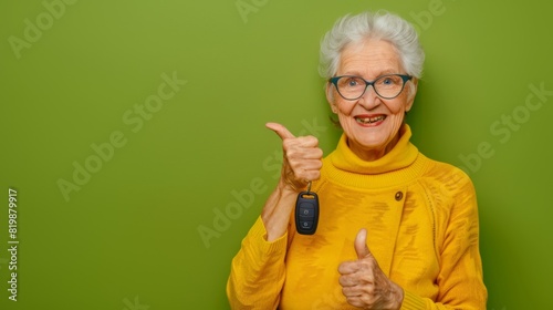 Senior Woman with Car Keys photo