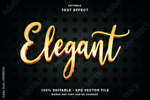 Gold Elegant 3d text style effect template editable