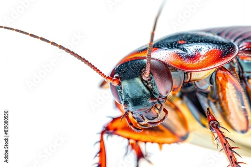 Detailed image of a cockroach on a white backdrop. Perfect for pest control or entomology concepts © Ева Поликарпова