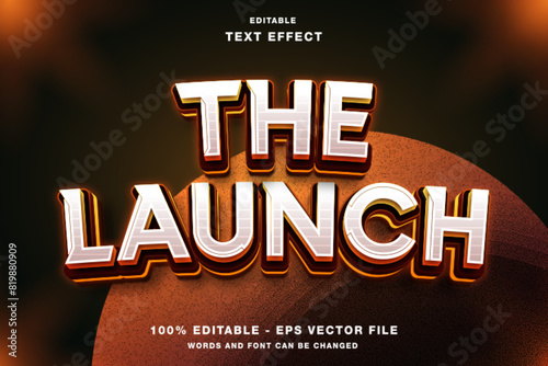 The Launch 3d text style effect template editable