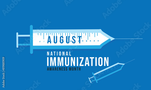 National immunization awareness month. background, banner, card, poster, template. Vector illustration.