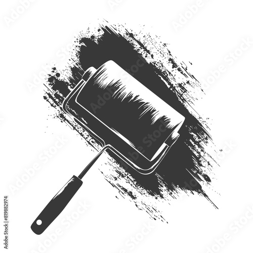 Silhouette paint roller black color only