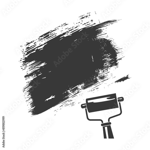 Silhouette paint roller black color only