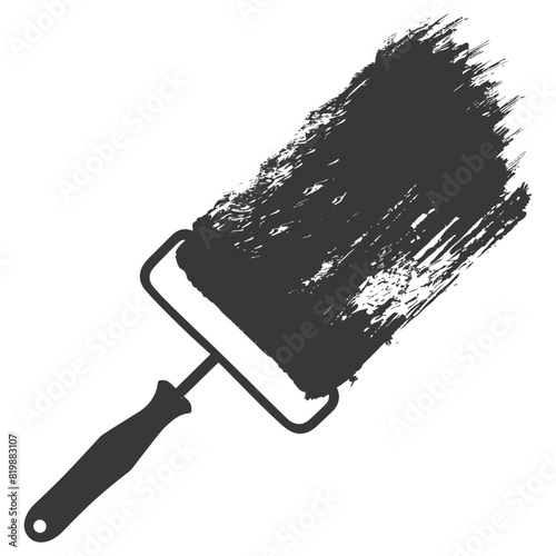 Silhouette paint roller black color only