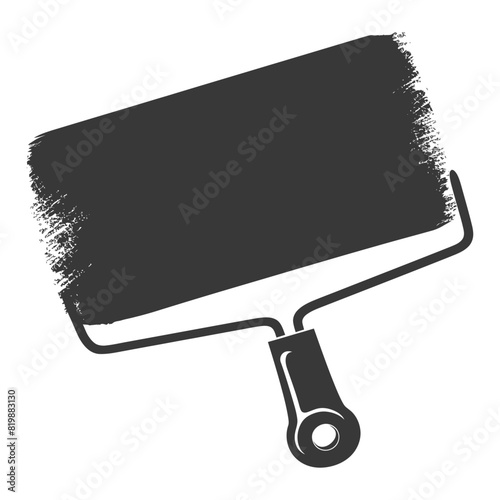 Silhouette paint roller black color only