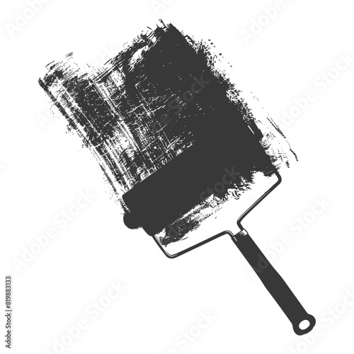 Silhouette paint roller black color only
