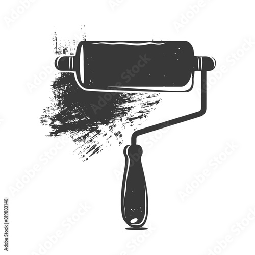 Silhouette paint roller black color only