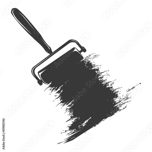 Silhouette paint roller black color only
