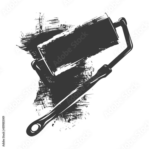 Silhouette paint roller black color only