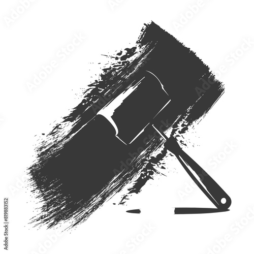 Silhouette paint roller black color only